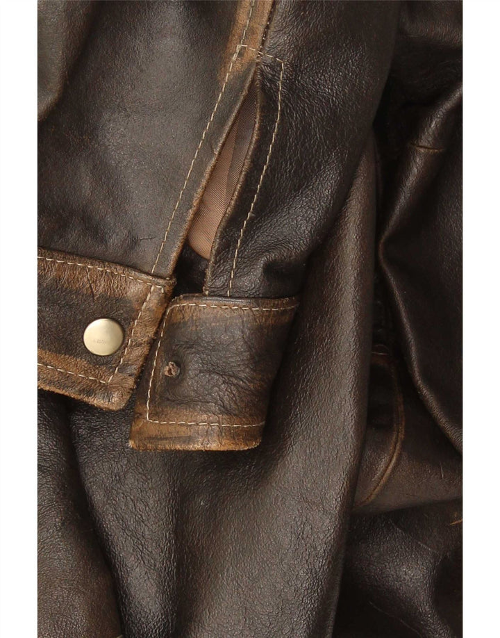 Vintage herre læderjakke IT 48 Medium Brun