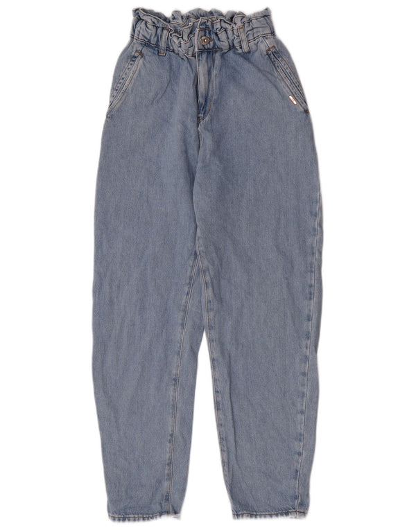 Zara Kvinder Højtaljede tilspidsede Jeans EU 32 2XS W22 L26 Blå Bomuld