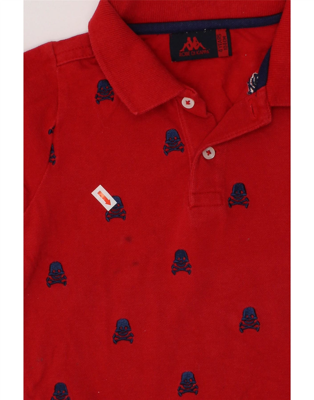 KAPPA Boys Graphic Polo Shirt 3-4 Years Red Cotton Vintage Kappa and Second-Hand Kappa from Messina Hembry 