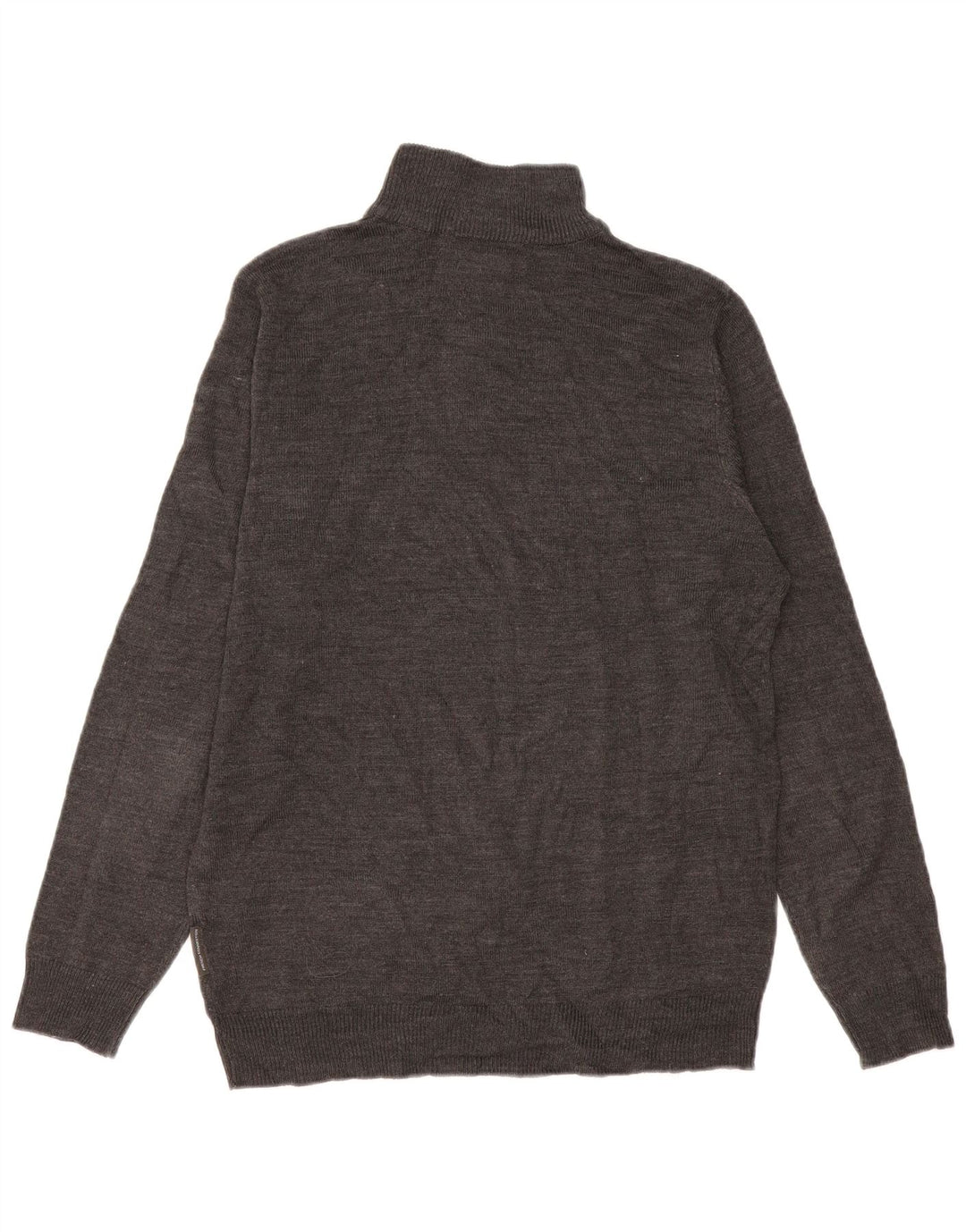 French Connection Herre Zip Neck Jumper Sweater Stor Grå Akryl
