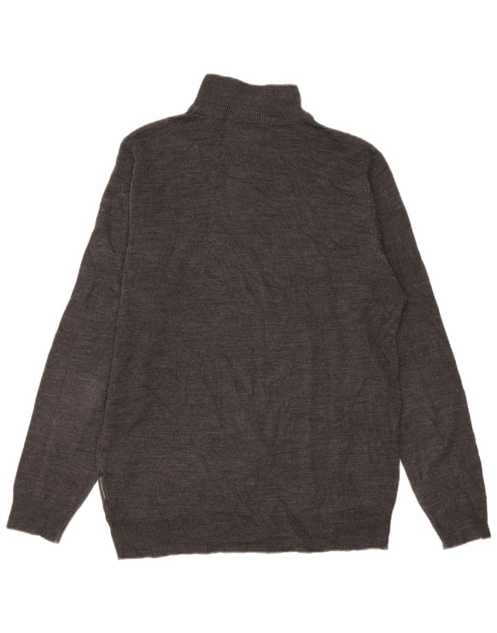 French Connection Herre Zip Neck Jumper Sweater Stor Grå Akryl