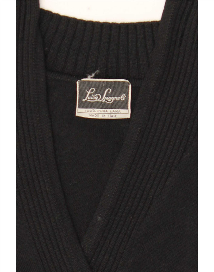 Luisa Spagnoli Dame Turtle Neck Jumper Sweater UK 16 Large Black Wool
