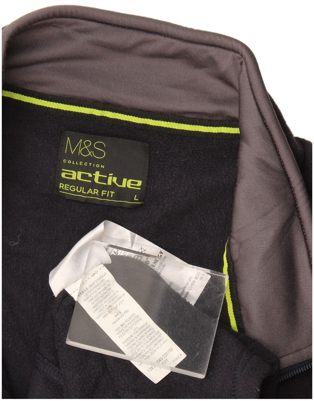 Marks & Spencer Herre Regular Fit Fleecejakke UK 40 Large Navy Blue
