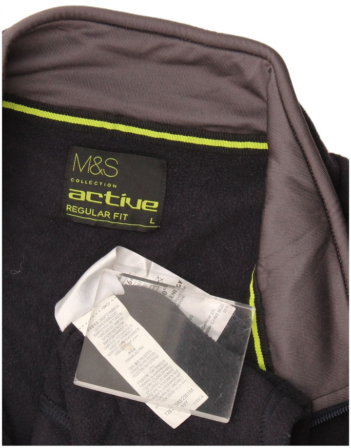 Marks & Spencer Herre Regular Fit Fleecejakke UK 40 Large Navy Blue