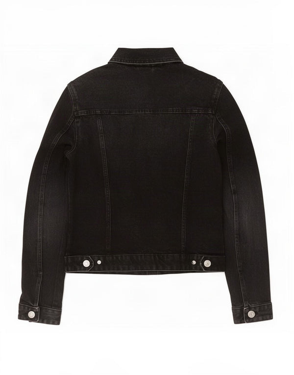 Zara Dame Denim Jacket UK 10 Small Black