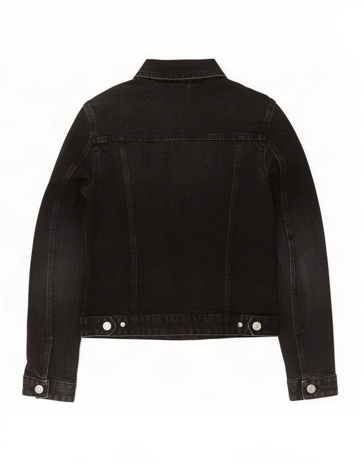 Zara Dame Denim Jacket UK 10 Small Black