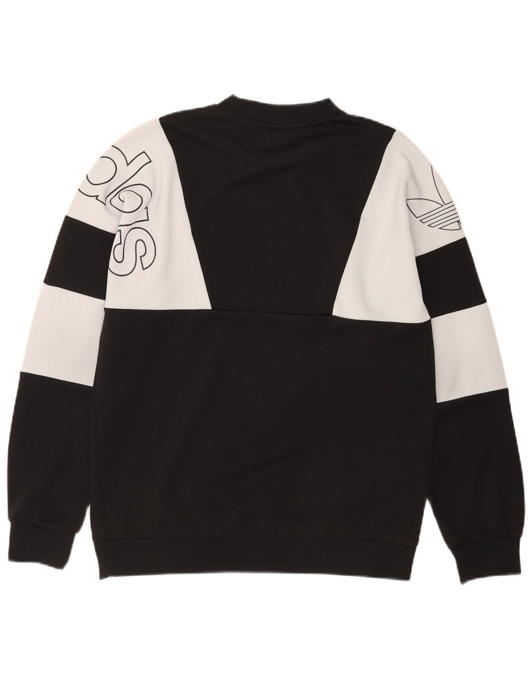 Adidas Herre grafisk sweatshirt Jumper Medium Sort Colourblock Polyester