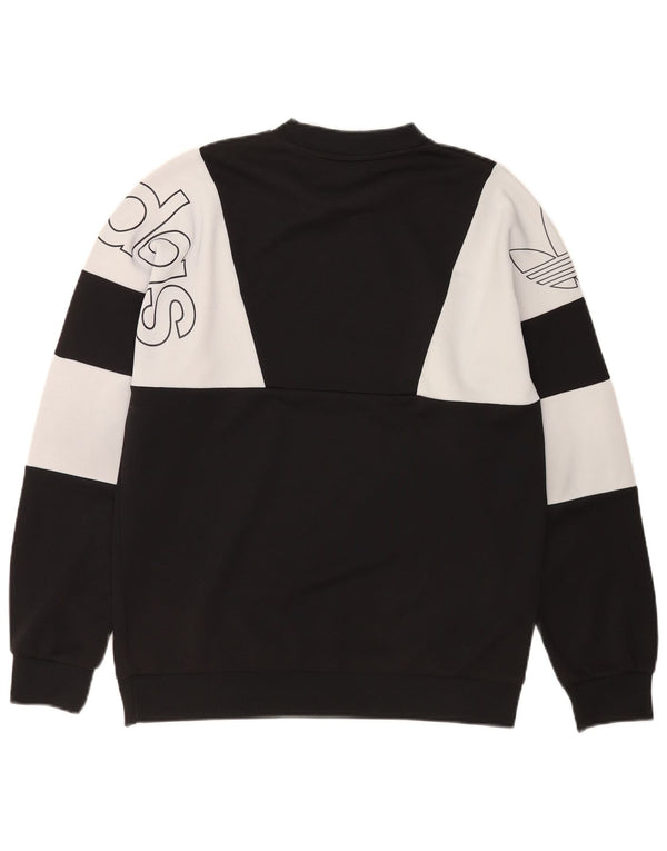 Adidas Herre grafisk sweatshirt Jumper Medium Sort Colourblock Polyester