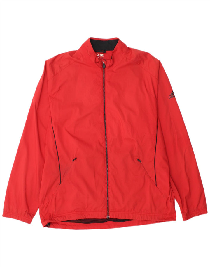 Adidas Herre Clima Proof Regnjakke UK 42 XL Rød Colourblock Polyester