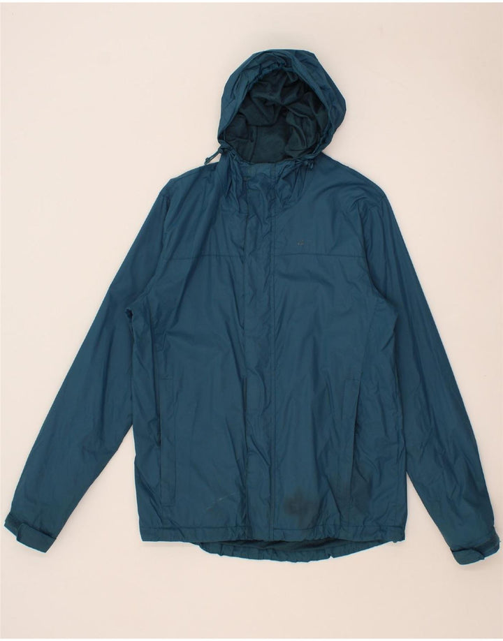 MOUNTAIN WAREHOUSE Mens Hooded Rain Jacket UK 34 XS Blue Nylon Vintage Mountain Warehouse and Second-Hand Mountain Warehouse from Messina Hembry 