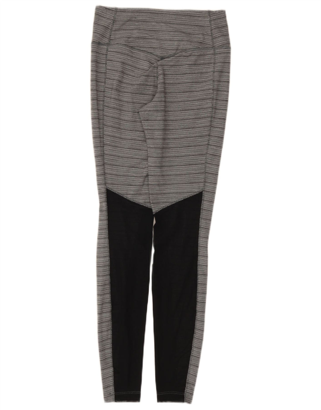 Nike Dame Dri Fit Leggings UK 8 Small Grey Colourblock Nylon