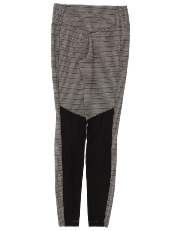 Nike Womens Dri Fit Leggings UK 8 Small Grey Colourblock Nylon