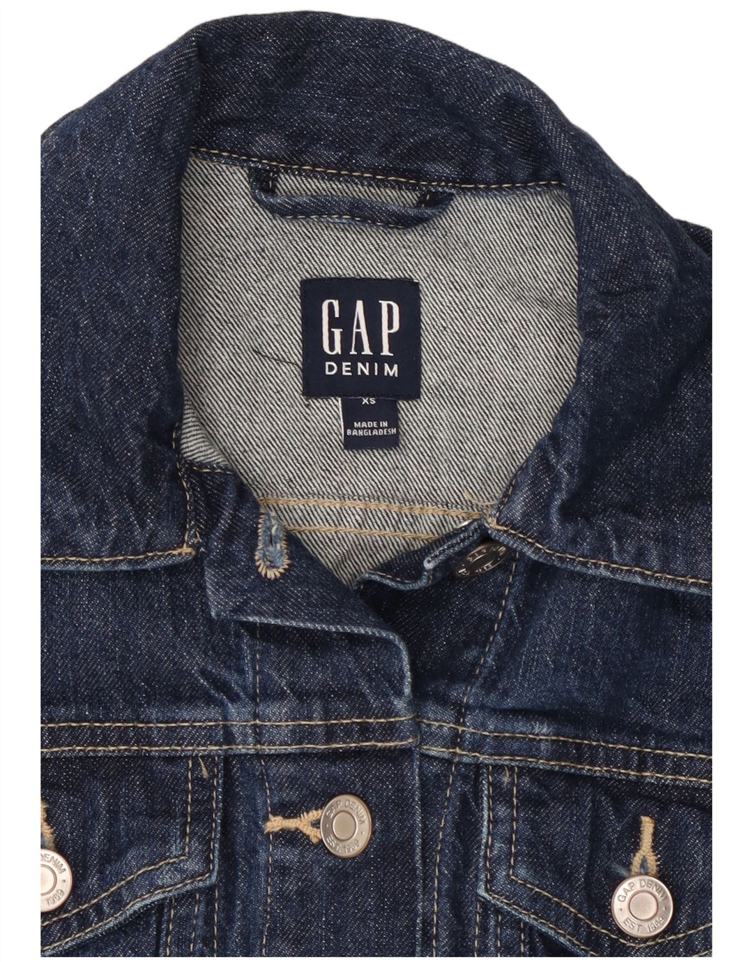 GAP Dame denimjakke UK 6 XS Marineblå Bomuld