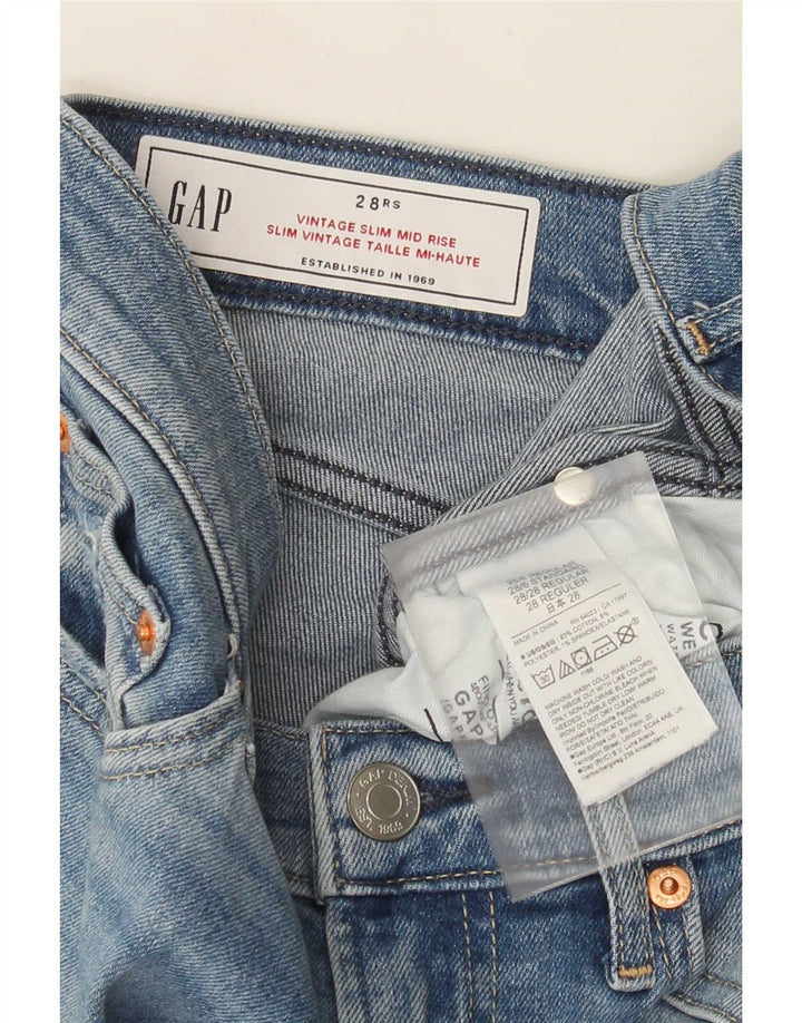 Gap Dame Mid Rise Slim Jeans W28 L27 Blå Bomuld