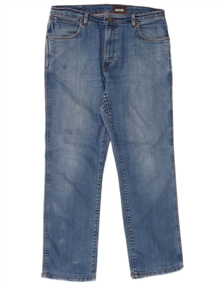 Wrangler Herre Texas Stretch Straight Jeans W36 L30 Blå Bomuld