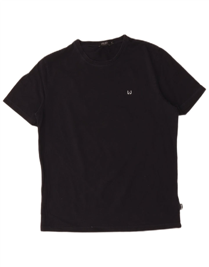 Liu Jo Herre T-Shirt Top Stor Marineblå Bomuld