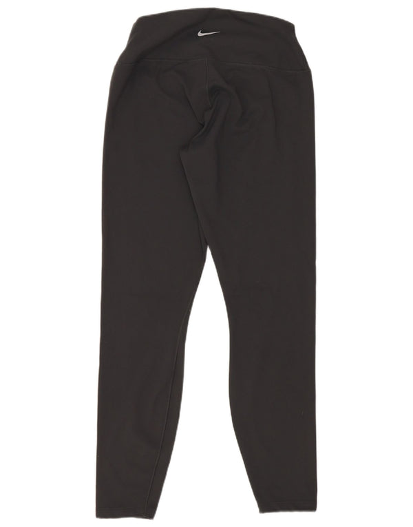 Nike Dame Dri Fit Crop Leggings UK 12 Medium Sort Polyester