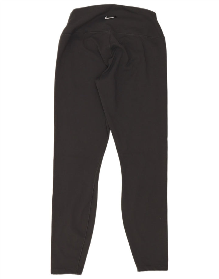 Nike Dame Dri Fit Crop Leggings UK 12 Medium Sort Polyester
