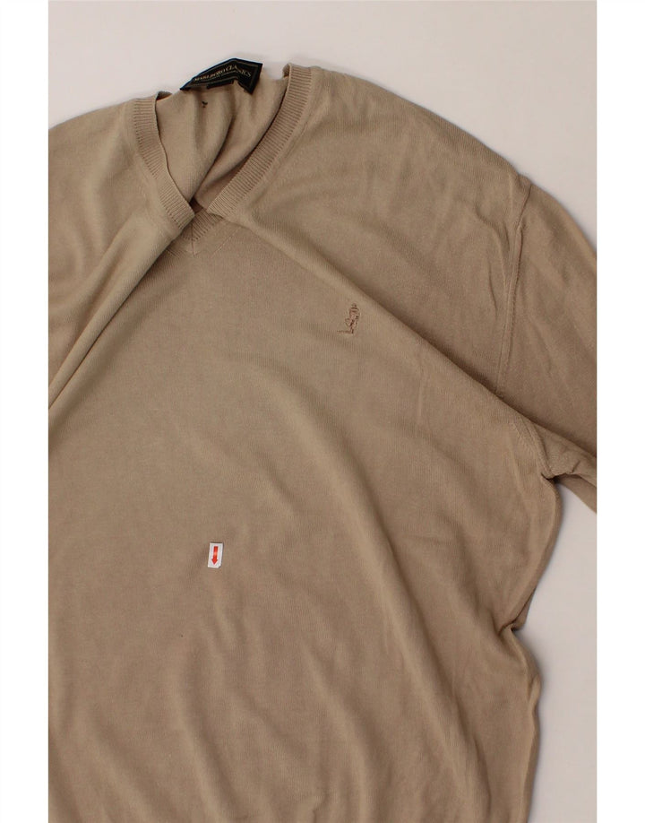 MARLBORO CLASSICS Mens V-Neck Jumper Sweater 3XL Grey Vintage Marlboro Classics and Second-Hand Marlboro Classics from Messina Hembry 