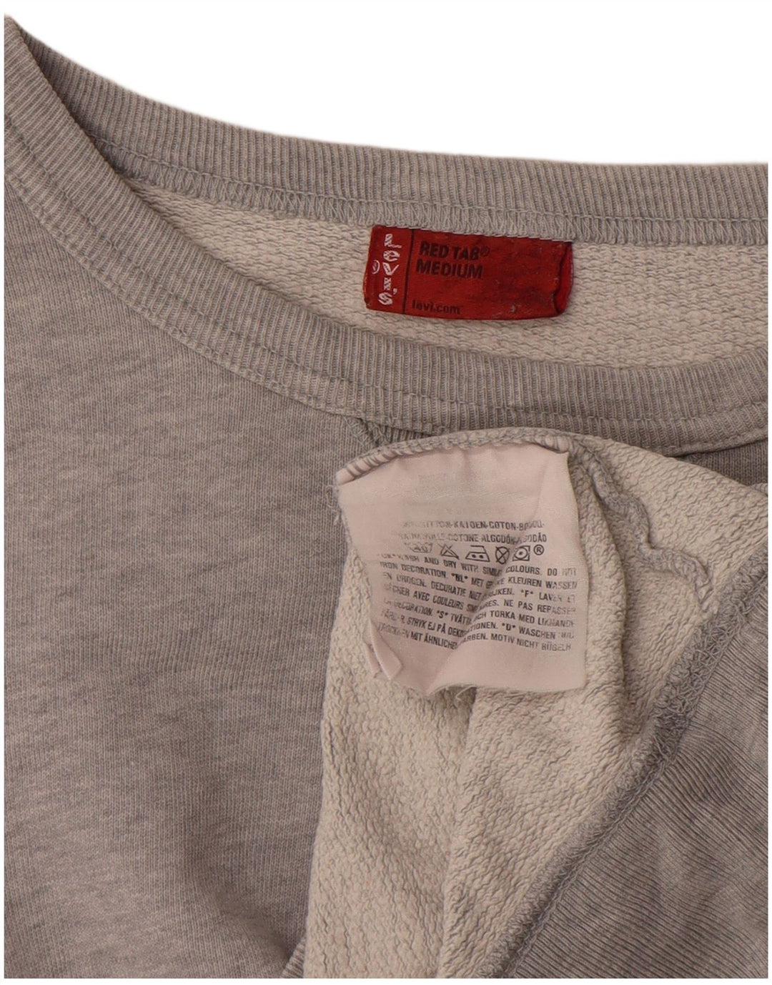 Levi's Dame Oversized Sweatshirt Jumper UK 14 Medium Grey Flecked Bomuld