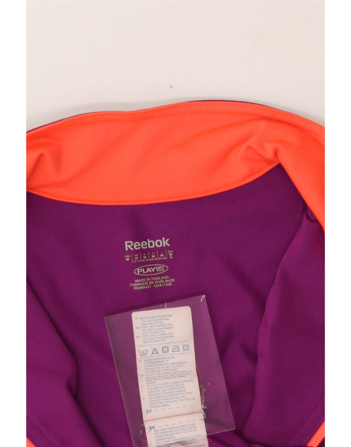 REEBOK Womens Tracksuit Top Jacket UK 12/14 Medium Pink Polyester Vintage Reebok and Second-Hand Reebok from Messina Hembry 