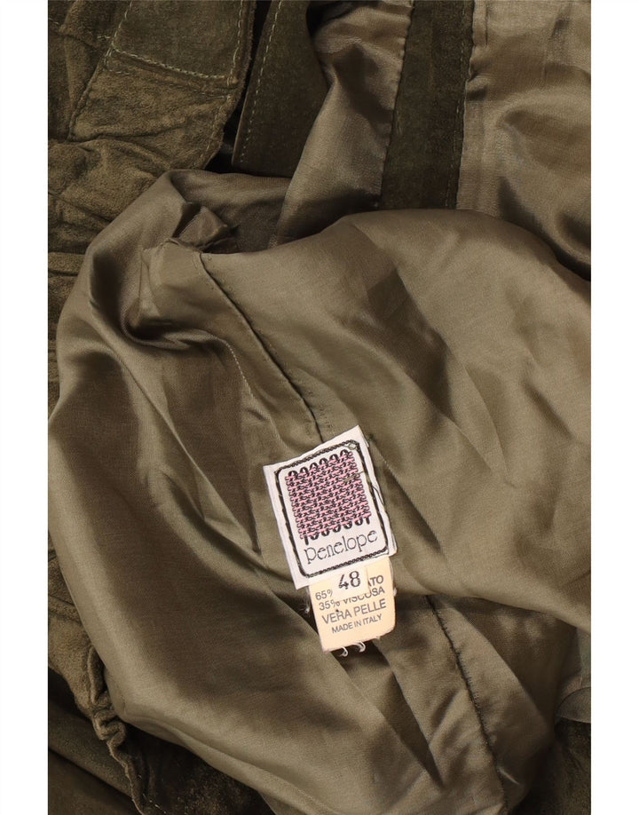 Penelope Dame Ruskindsjakke IT 48 XL Khaki Læder