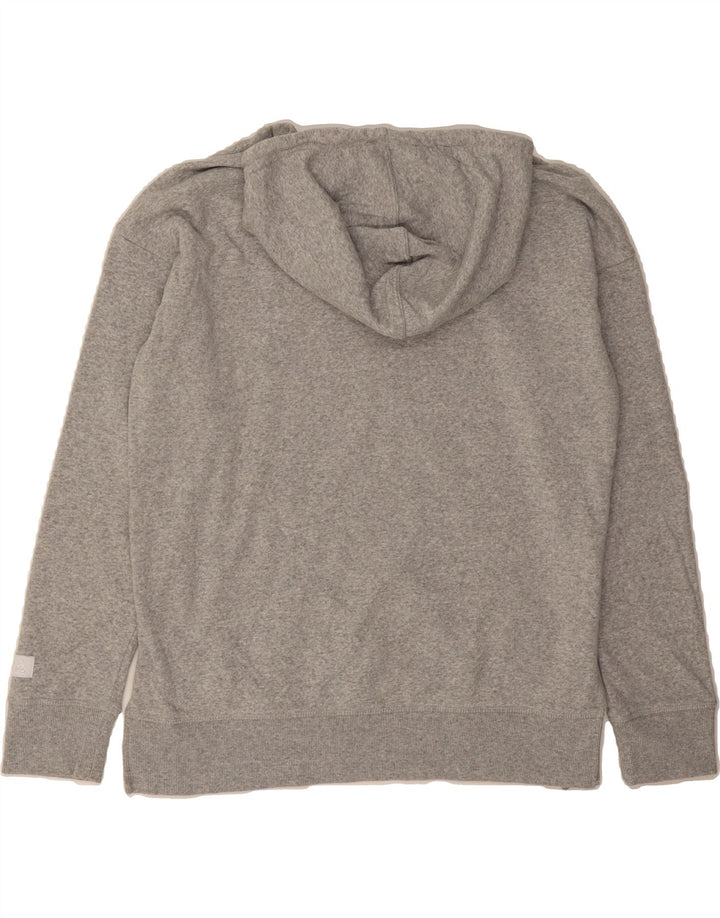 REEBOK Womens Graphic Hoodie Jumper UK 14 Large Grey Vintage Reebok and Second-Hand Reebok from Messina Hembry 