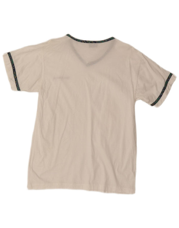 Roccobarocco Herre T-Shirt Top Medium Hvid Bomuld