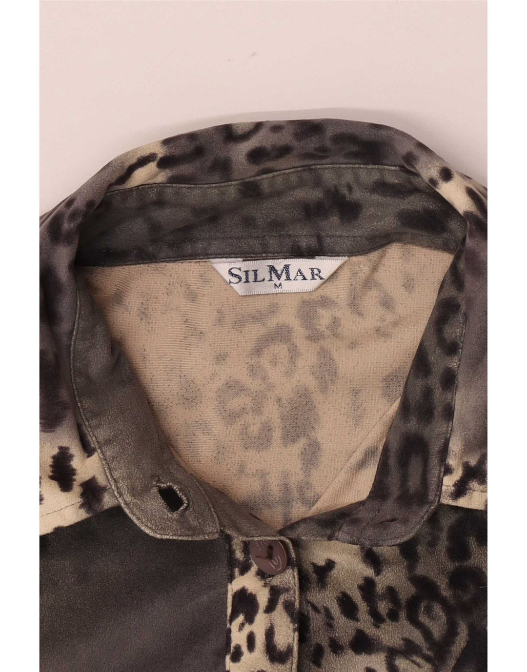 Silmar Womens Regular Shirt UK 12 Medium Grey Animal Print