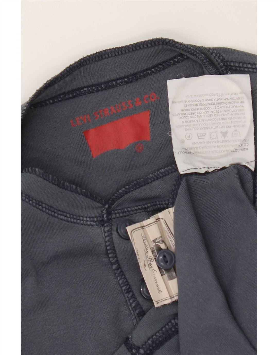 Levi's Herre Top Langærmet Medium Navyblå Bomuld