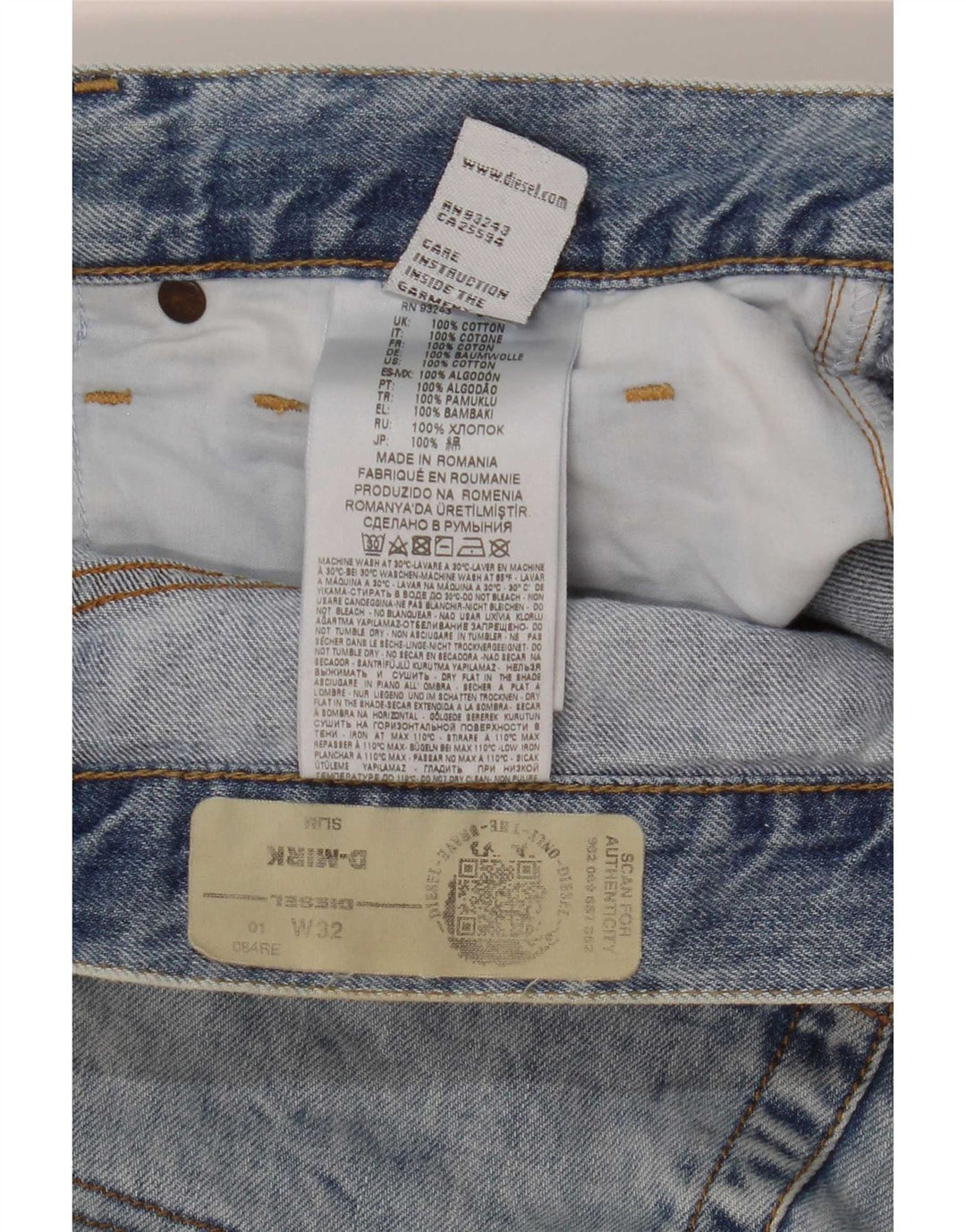 Diesel Herre D-Mirk Slim Denim Shorts W32 Medium Blue Cotton