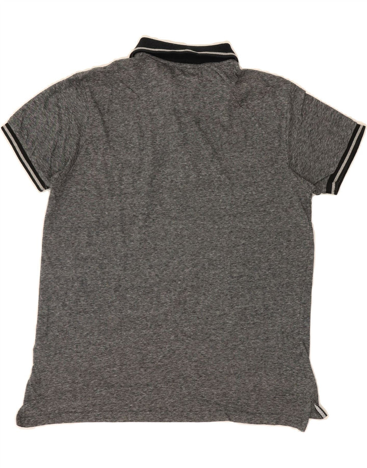 PIERRE CARDIN Mens Regular Fit Polo Shirt Medium Grey Pinstripe Cotton Vintage Pierre Cardin and Second-Hand Pierre Cardin from Messina Hembry 