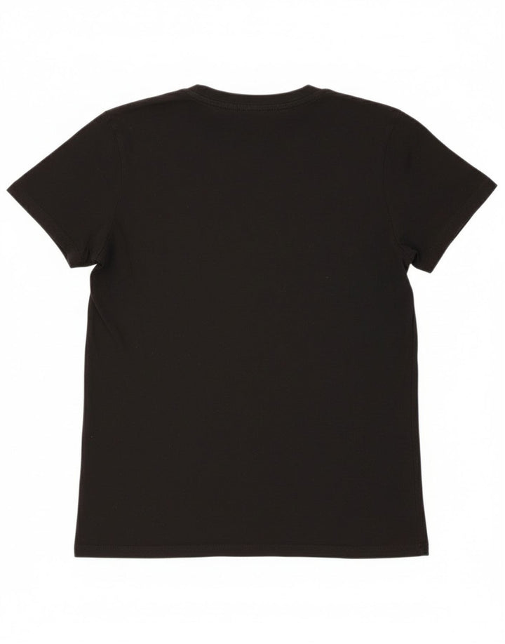 Zara Dame Bluse Top UK 10 Small Black Bomuld