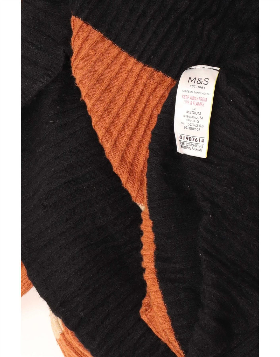Marks & Spencer Dame Maxi Jumper Kjole UK 12 Medium Brun Stribet