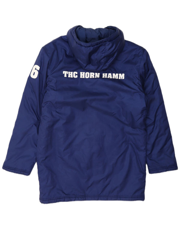 Adidas Herre THC HORN HAMM Grafisk hættepolstret frakke UK 38 Medium Navy Blue