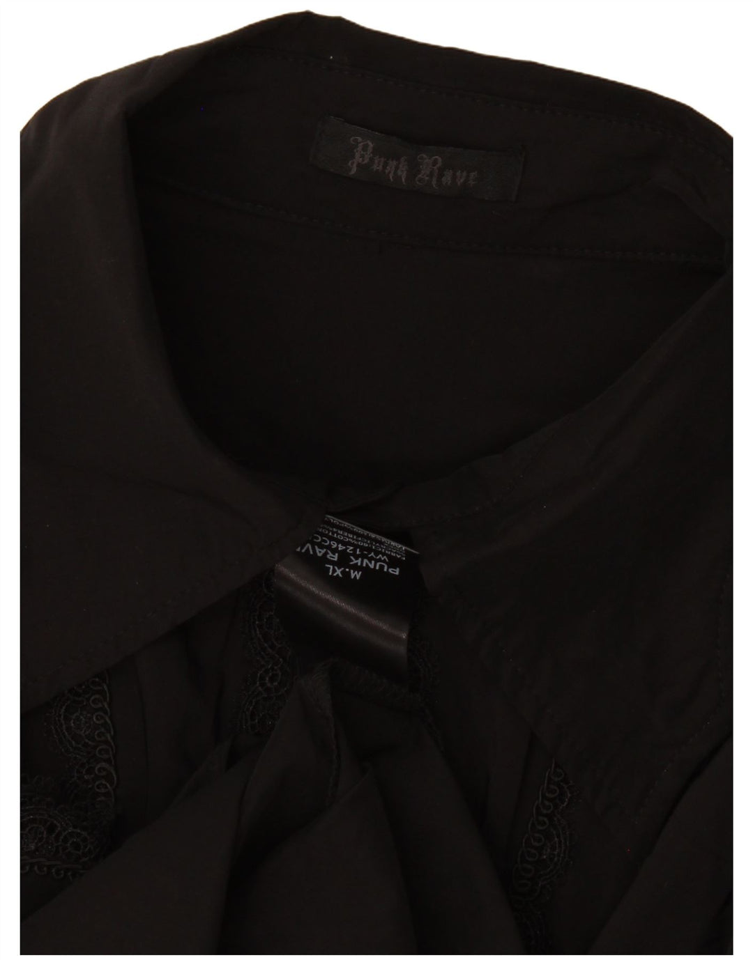 Punk Rave herreskjorte XL sort polyester