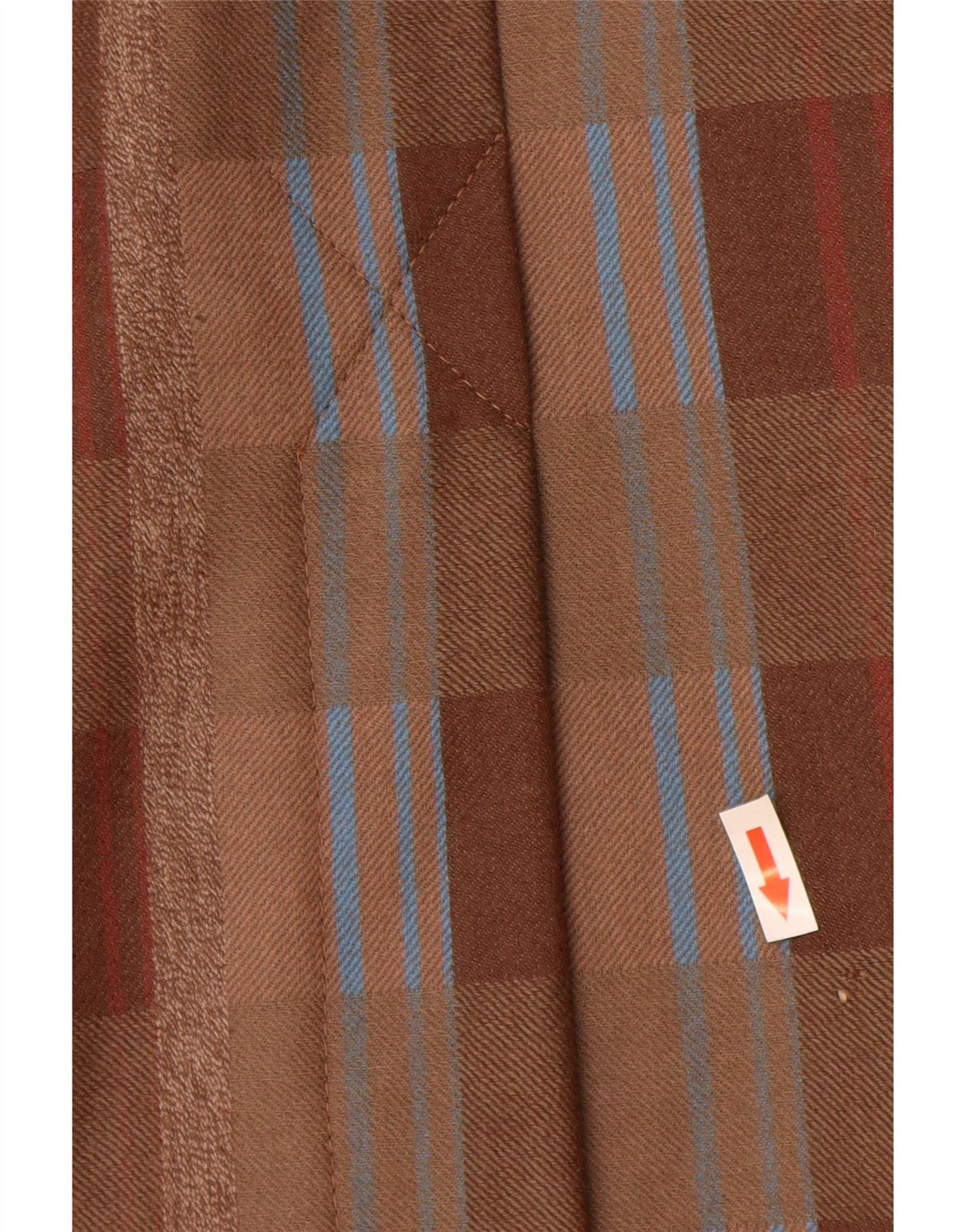 Vintage Dame Højtalje Lige Nederdel IT 44 Medium W26 Brun Plaid