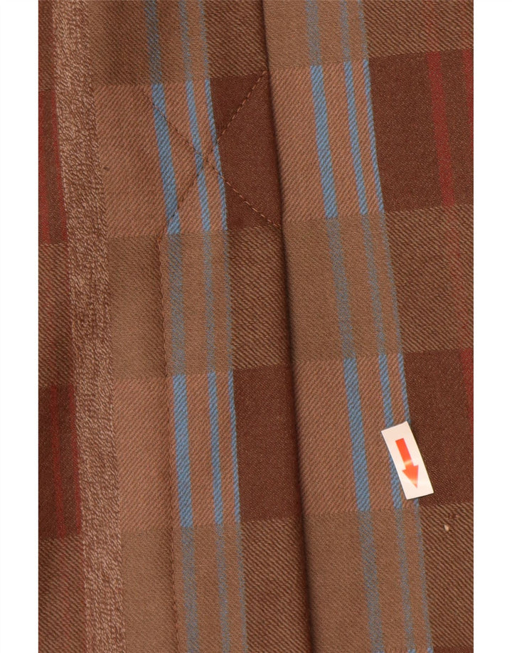 Vintage Dame Højtalje Lige Nederdel IT 44 Medium W26 Brun Plaid