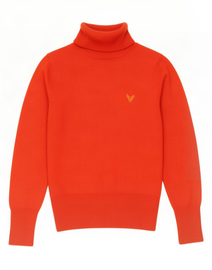 Avirex Dame Rullehals Sweater UK 10 Lille Rød Uld