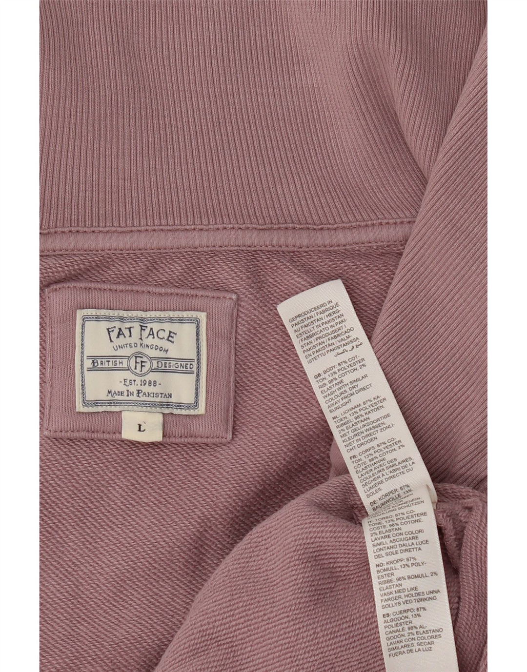 FAT FACE Womens Oversized Zip Neck Sweatshirt Jumper UK 16 Large Purple