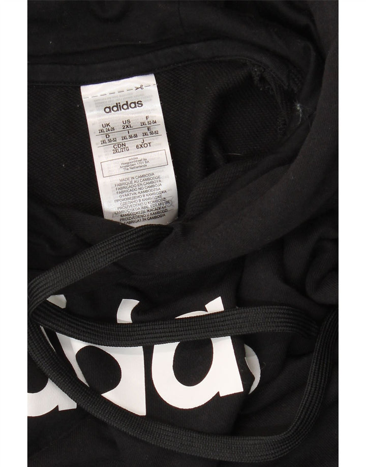 ADIDAS Grafisk hættetrøje til kvinder UK 24/26 2XL Sort bomuld