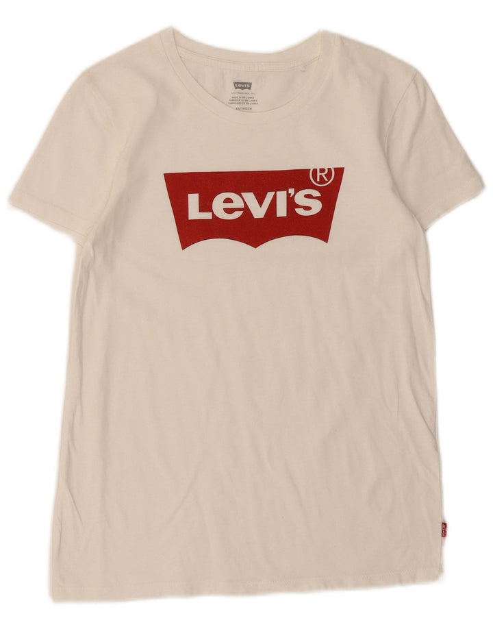 LEVI'S Womens Graphic T-Shirt Top UK 6 XS White