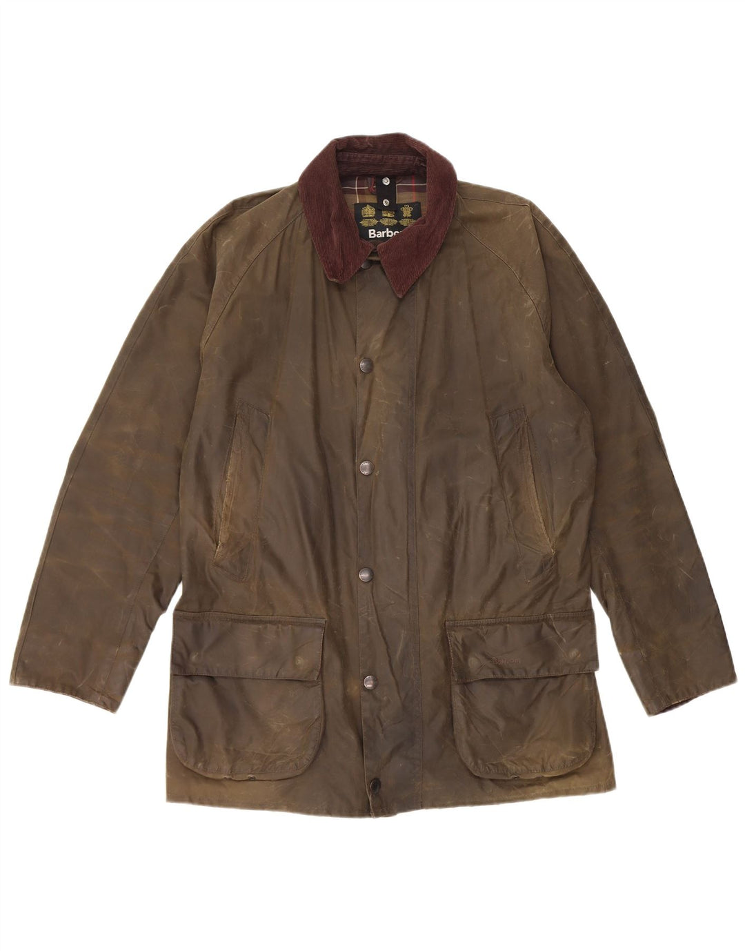 Barbour Herre vokset bomuldsjakke UK 38 Medium Khaki Bomuld