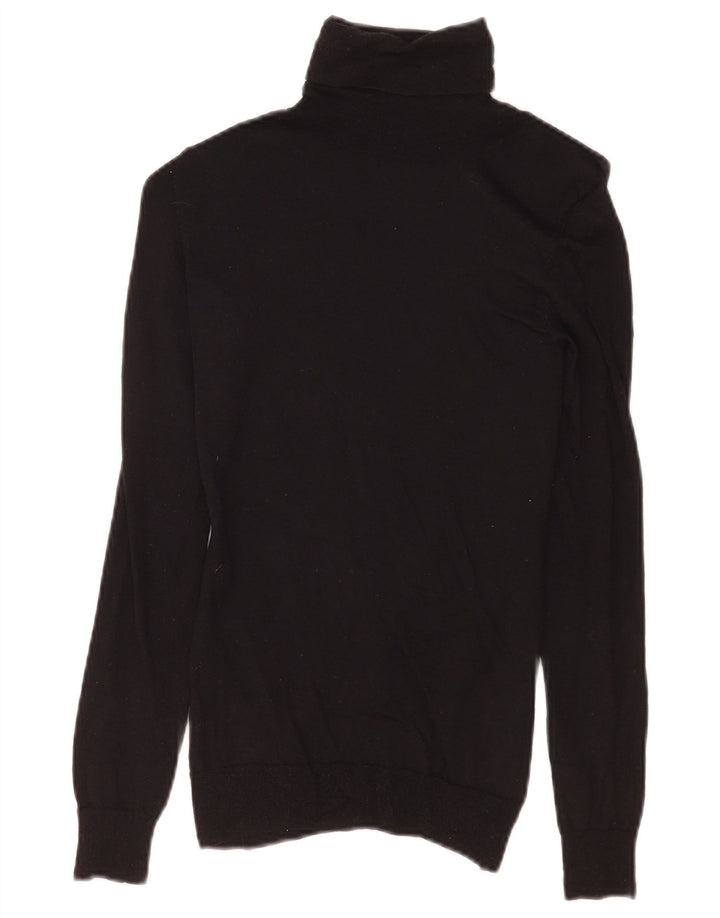 Massimo Dutti Dame Roll Neck Jumper Sweater UK 8 Small Black