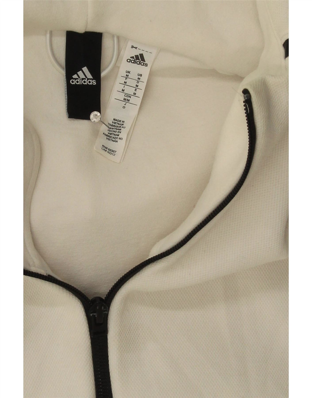 ADIDAS Hættetrøje med lynlås til mænd Medium hvid bomuld