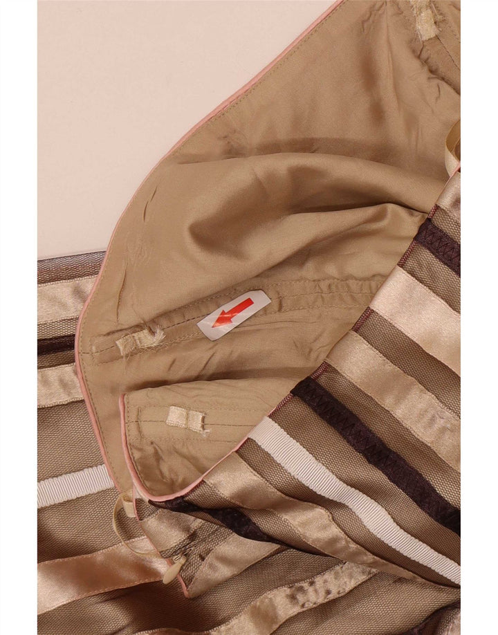 Debut Dame Stropløs Kjole UK 12 Medium Beige Stribet Nylon
