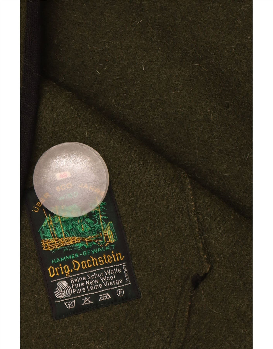 Vintage Dame Oversized Poncho Coat IT 48 XL Grøn Ny Uld