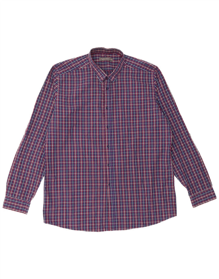 Angelo Litrico herreskjorte XL blå ternet bomuld