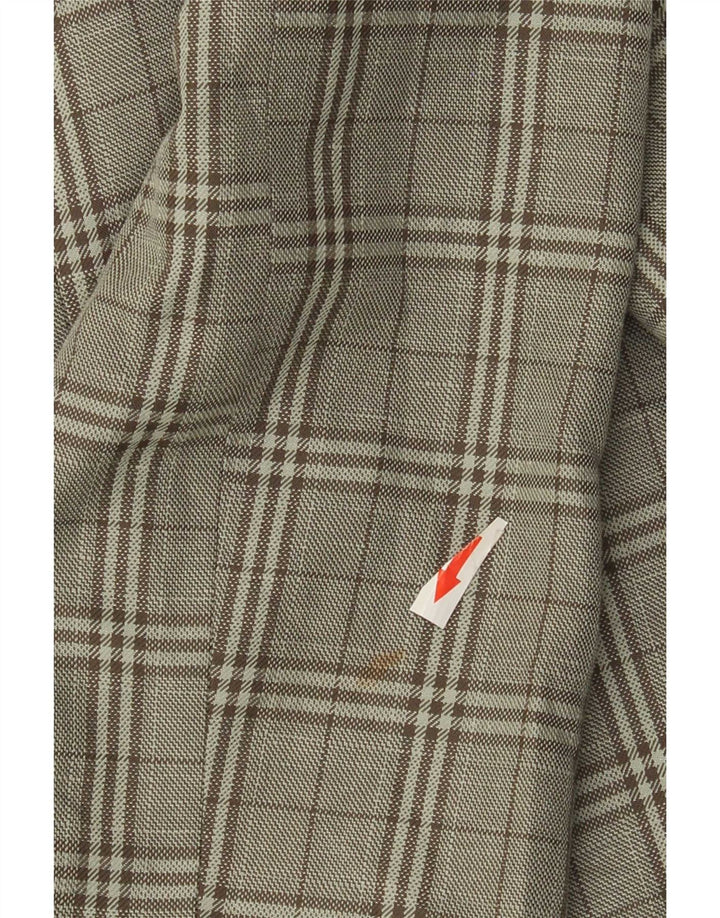 Topshop Dame Høj Dobbeltradet Blazer Jacket UK 12 Medium Green Check