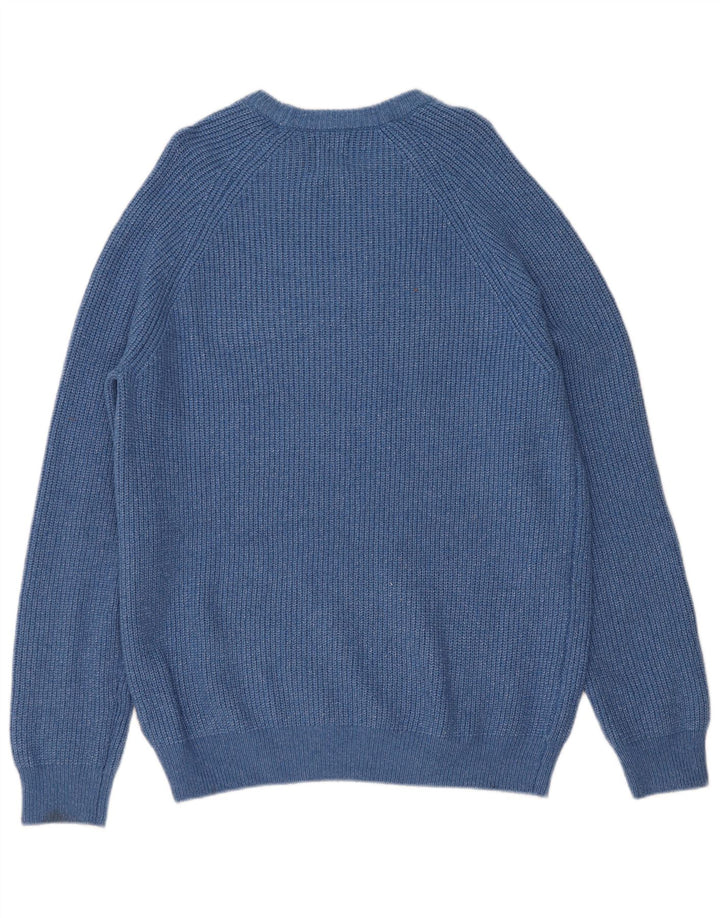 Marks & Spencer Herre sweater med rund hals, stor blå flækket polyamid